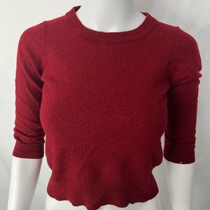 Red wool cropped sweater
